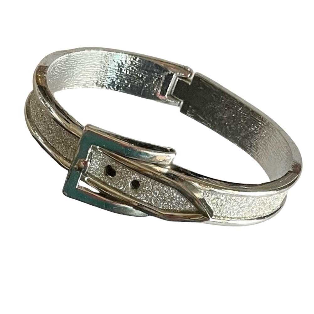 Vintage Silver Tone Belt Buckle Bracelet